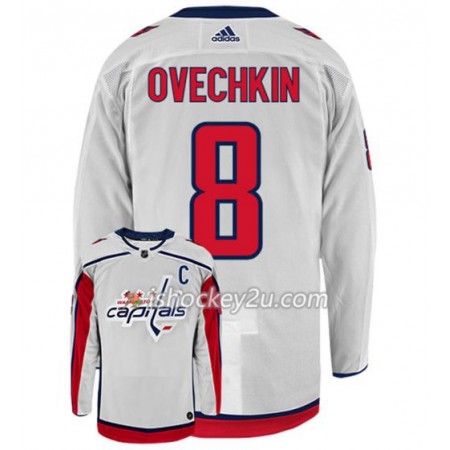 Mænd NHL Washington Capitals Trøje ALEX OVECHKIN 8 Adidas Hvid Authentic